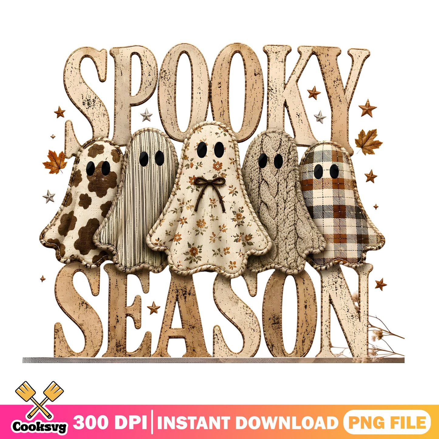 Spooky Season Ghost PNG, Halloween Retro Ghost, Fall PNG