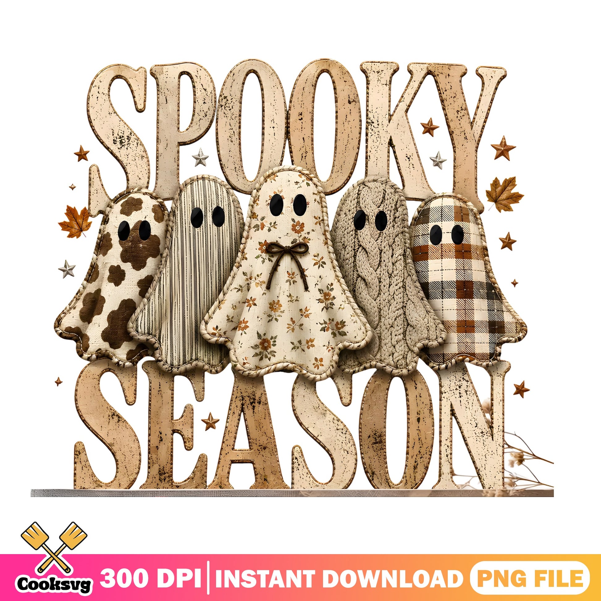 Spooky Season Ghost PNG, Halloween Retro Ghost, Fall PNG
