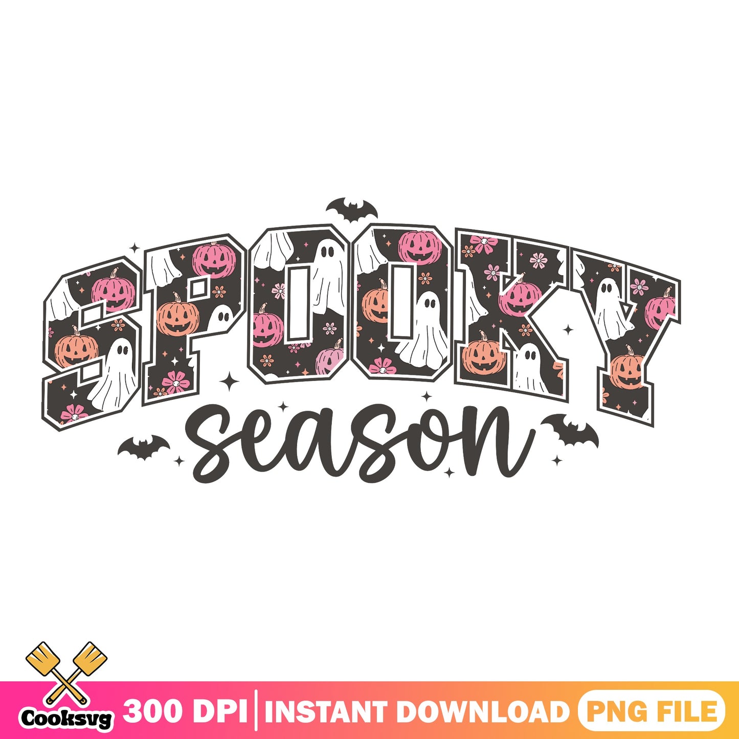 Spooky Season Halloween PNG, Ghost Pumpkin PNG, Halloween PNG