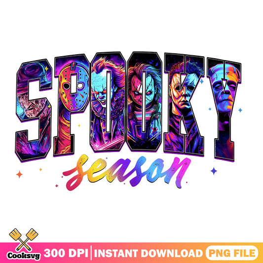 Spooky Season Horror Characters PNG, Halloween PNG, Horror Movie PNG