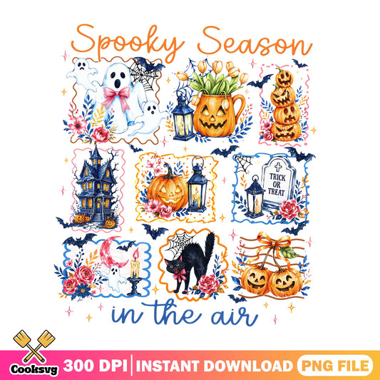 Spooky Season In The Air PNG, Halloween Ghost PNG, Pumpkin PNG
