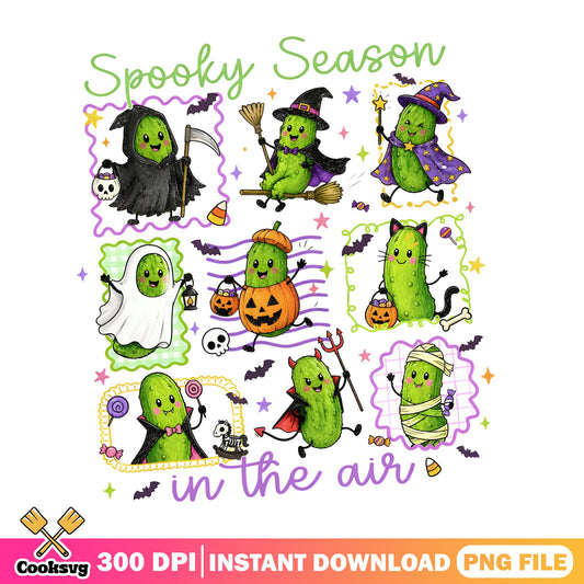 Spooky Season Pickle Halloween PNG, Funny Pickle PNG, Halloween PNG