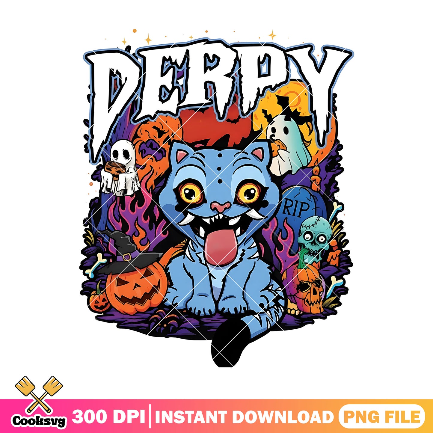 Spooky art halloween derpy png, derpy tiger png, derpy horror png