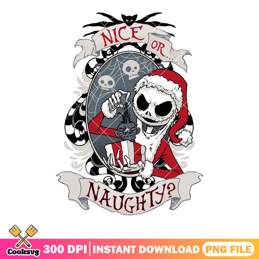 Spooky christmas poster png, jack skelington png, xmas decorations png