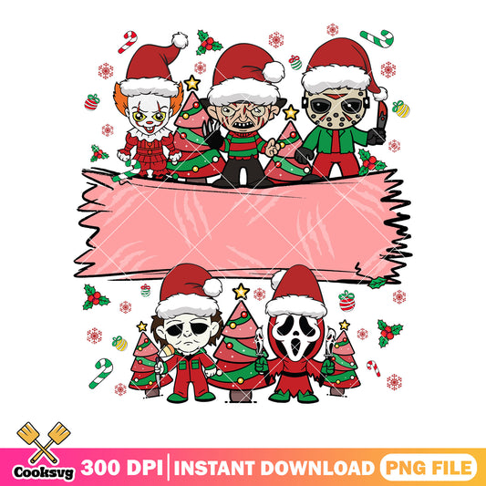 Spooky christmas serial killer png, christmas gifts png, ghost face png