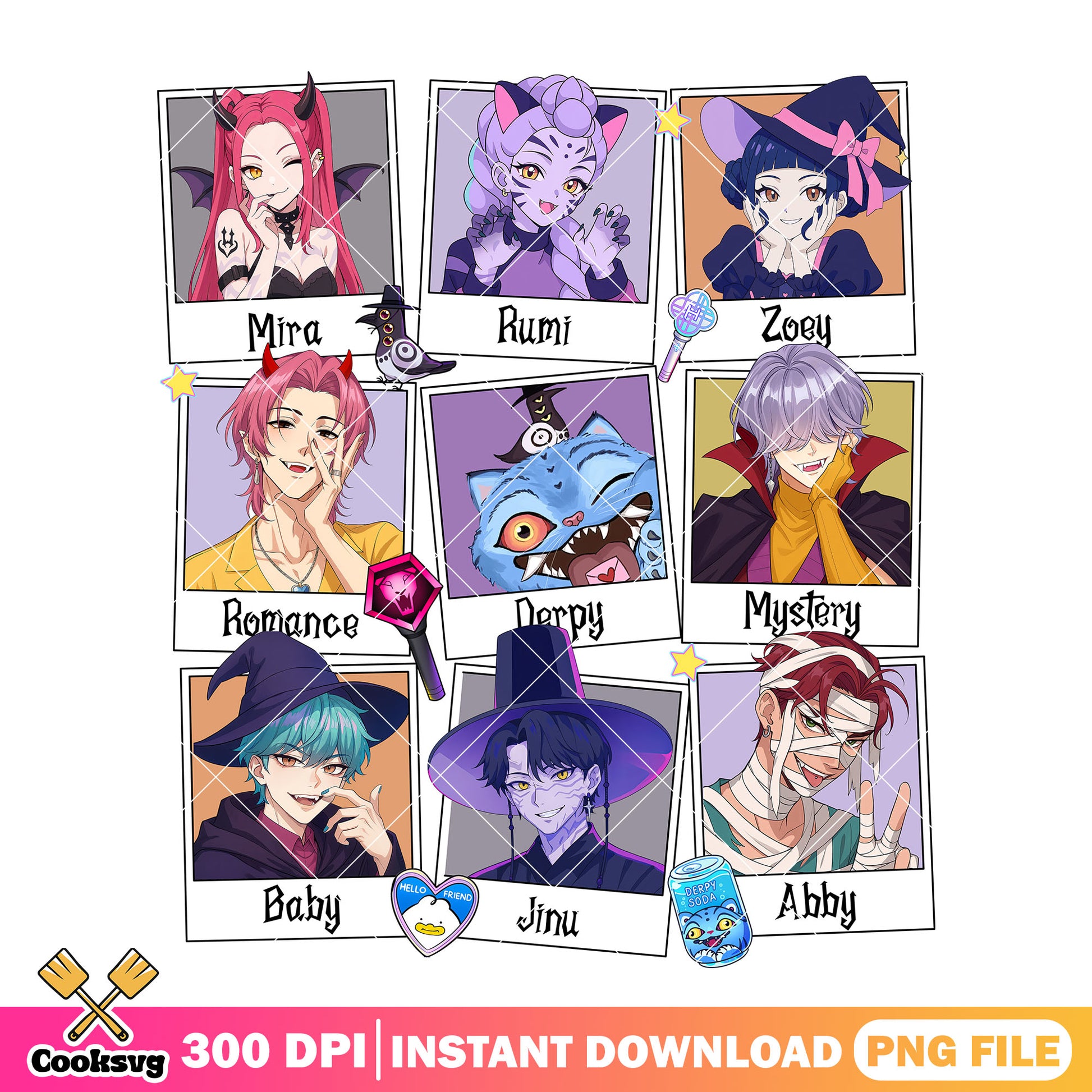 Spooky kpop hunters png, kpop hunters png, halloween spirit png