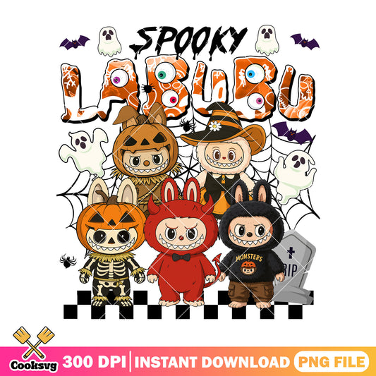 Spooky labubu costume png, labubu spooky png, spooky halloween png