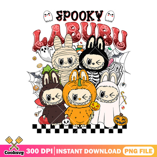 Spooky labubu team png, labubu clothes​ png, halloween town​ png