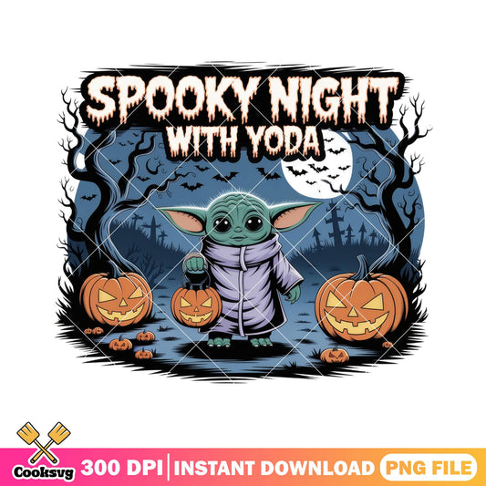Spooky night with yoda png, halloween ends​ png, star wars yoda​ png
