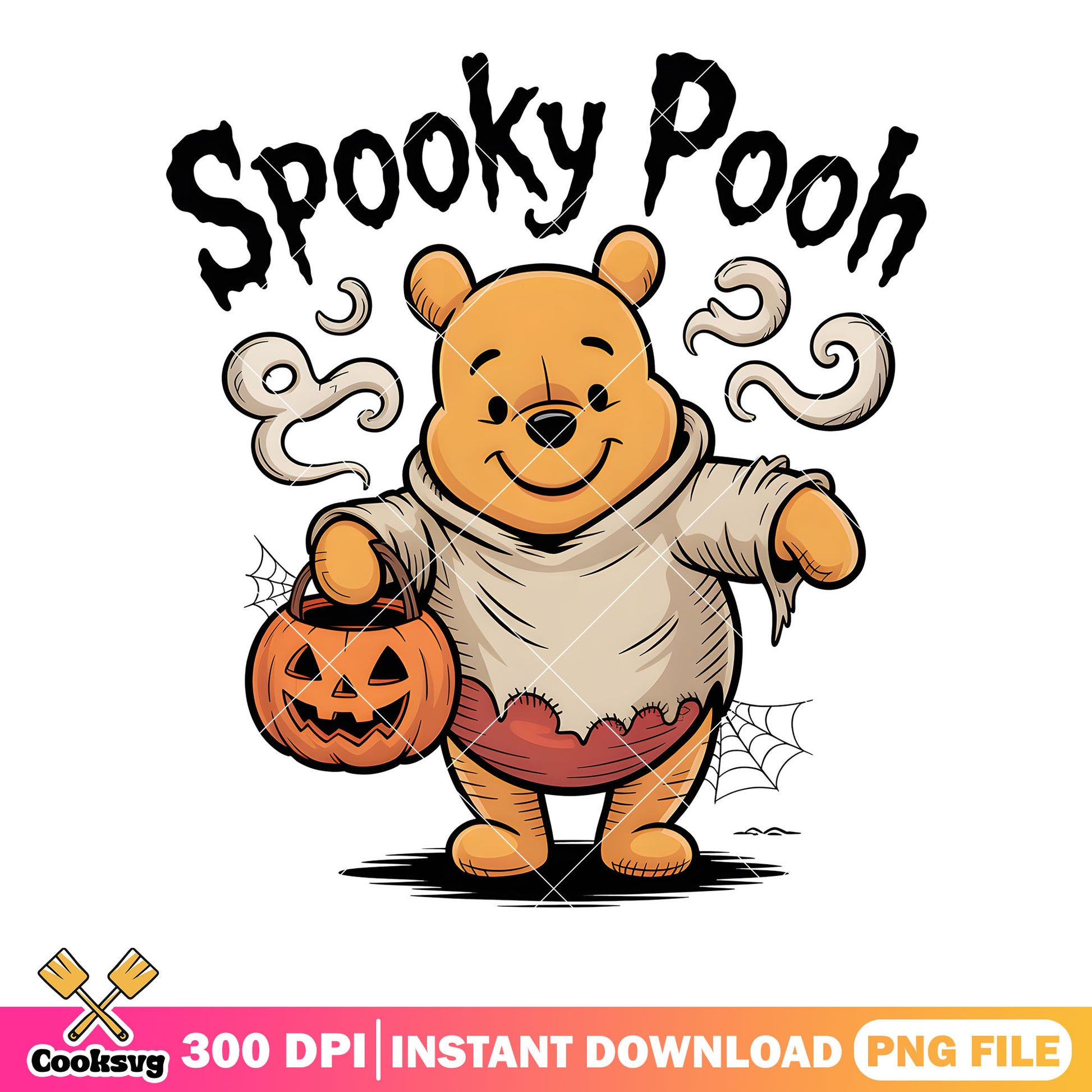 Spooky pooh png, halloween costume png, cute pooh bear png