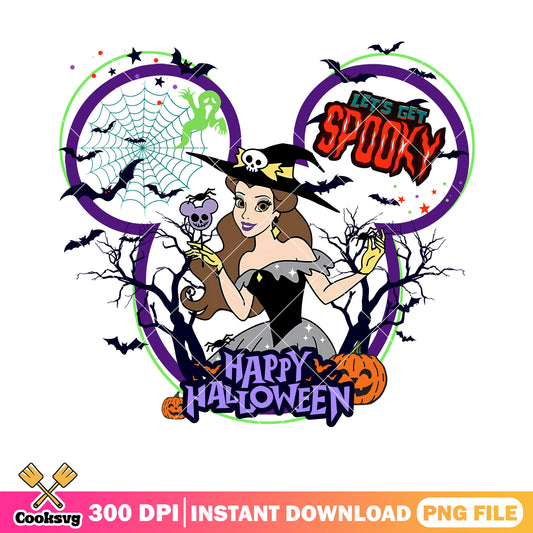 Spooky princess png, wicker pumpkin png, happy halloween png