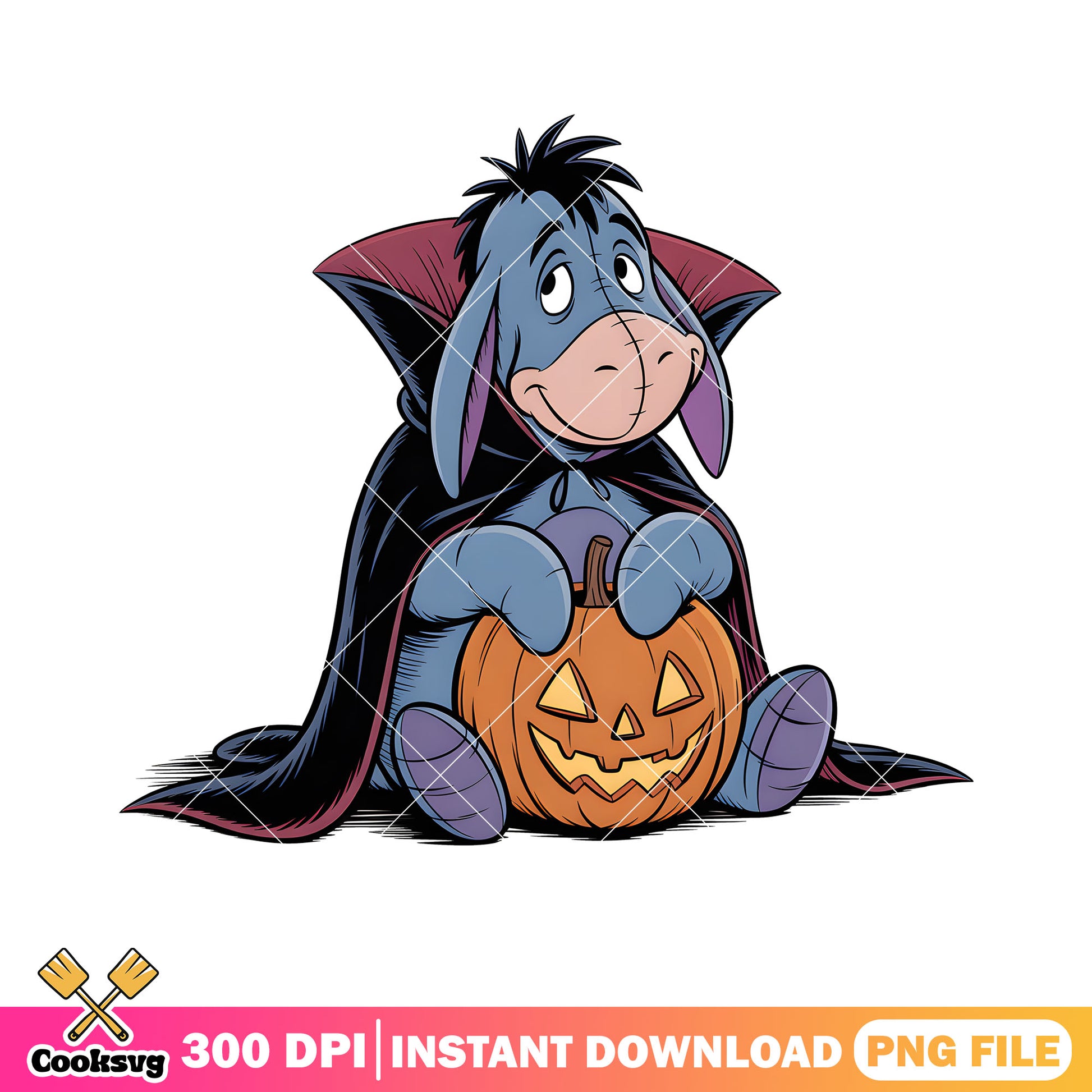 Spooky pumpkin eeyore png, halloween costume png,​ disney eeyore png
