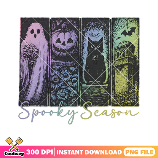 Spooky season black vibes png, spooky halloween png, black halloween png