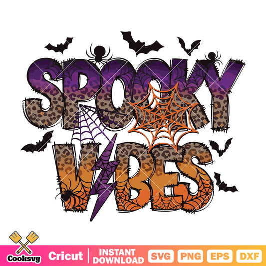 Spooky spider halloween svg, spooky season svg, halloween vibes svg