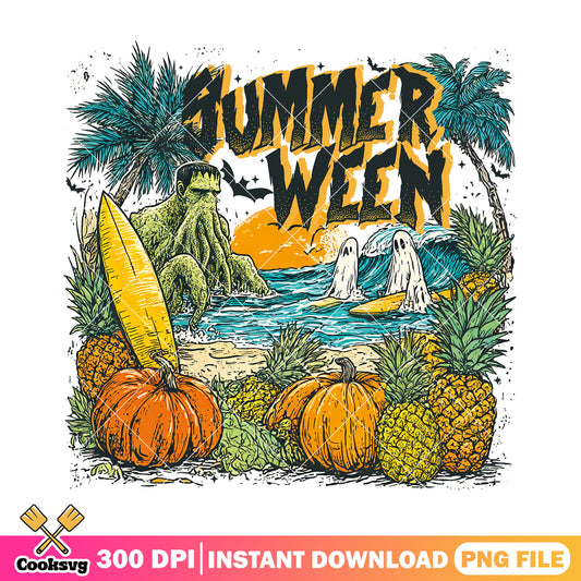 Spooky summer ween design png, halloween custome png, vintage air png