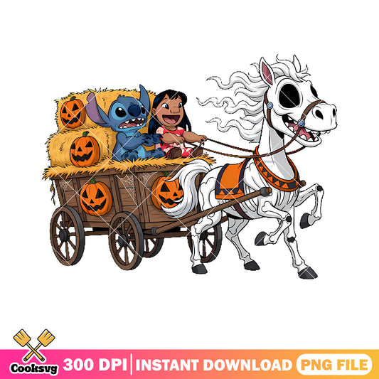 Spooky white horse png, wicker pumpkin png, spooky halloween png