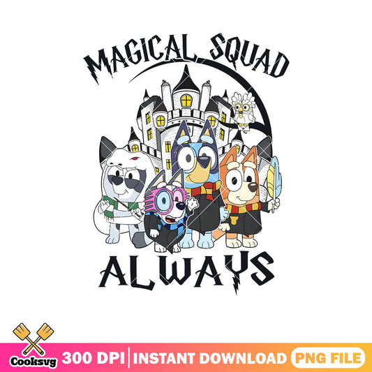 Squad magic harry potter always png, bluey hogwarts png, bluey friends png