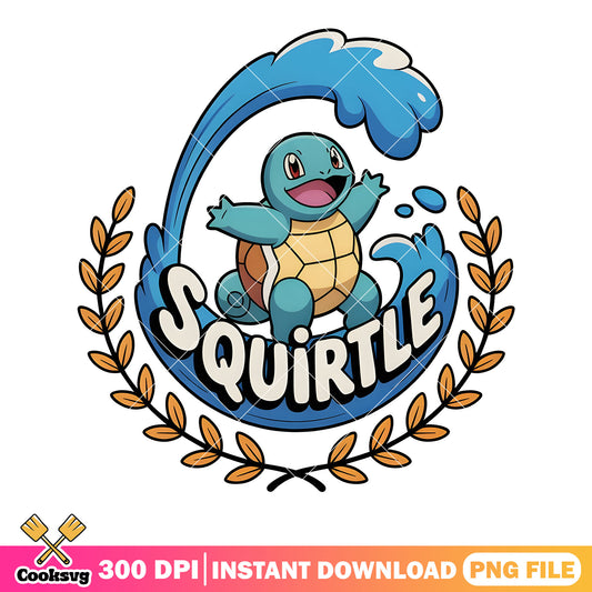 Squirtle water type poster png, pokemon card png, nintendo switch png