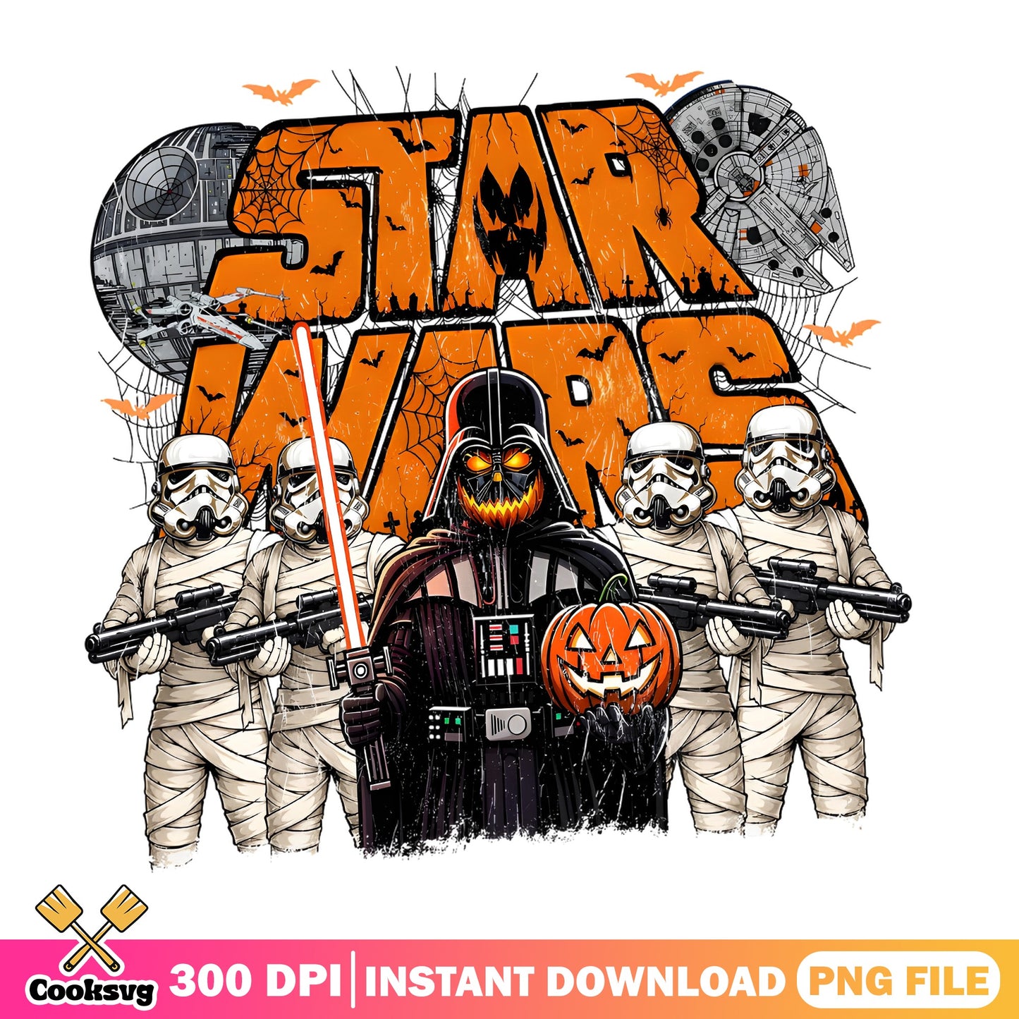 Star Wars Halloween PNG, Darth Vader Stormtrooper PNG, Spooky PNG