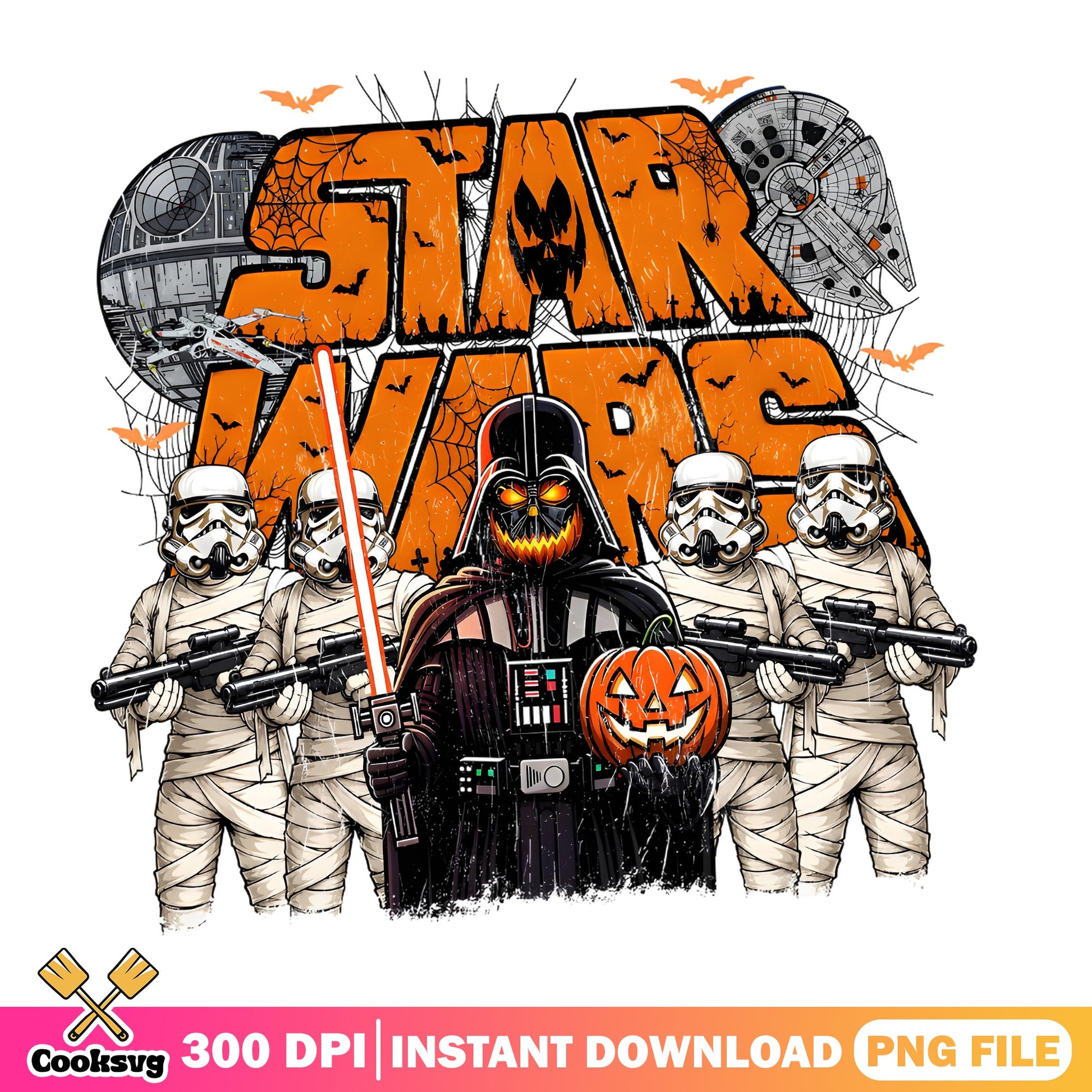 Star Wars Halloween PNG, Darth Vader Stormtrooper PNG, Spooky PNG