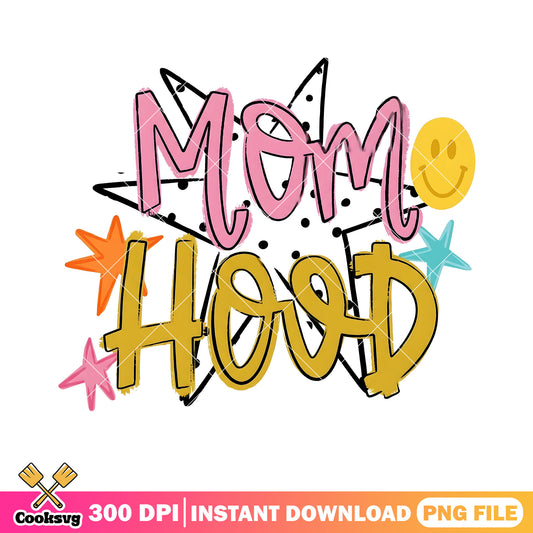 Star mom hood poster png, smile icon png, summer vibes png