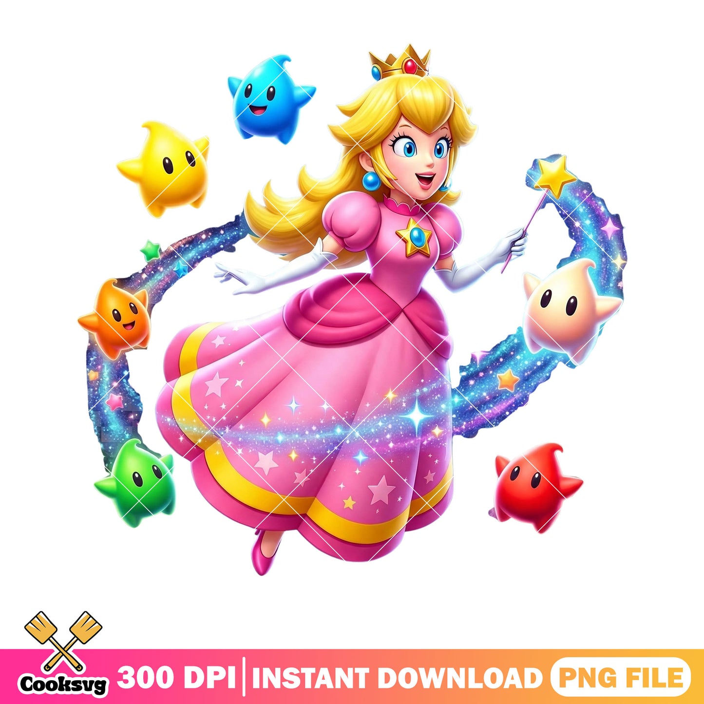 Star luma princess peach png, mario peach png, mario poster png