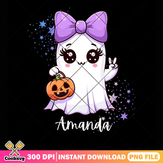 Starry night ghost png, wicker pumpkin png, ghost blanket png