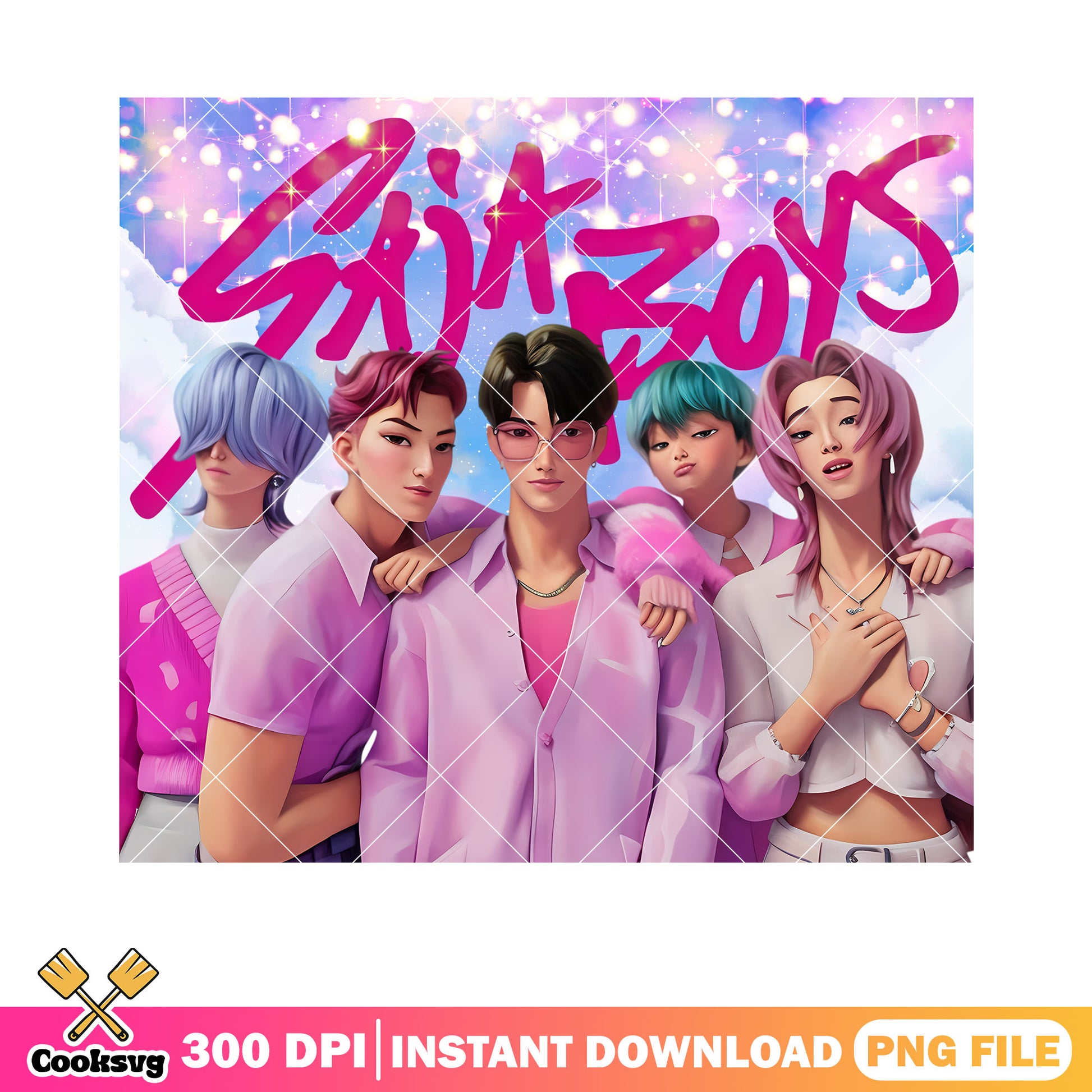 Starry night saja poster png, demon hunters kpop png, saja boys band png