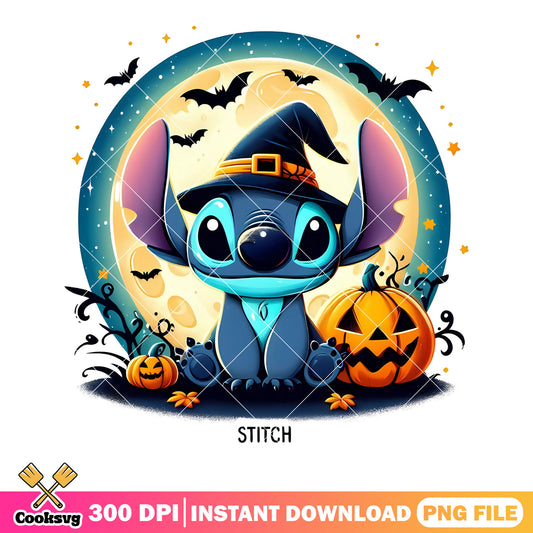 Starry night the witch png, spooky halloween png, stitch and lilo png