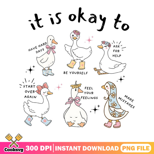 Start over again duck version png, lovely art png, funny goose png