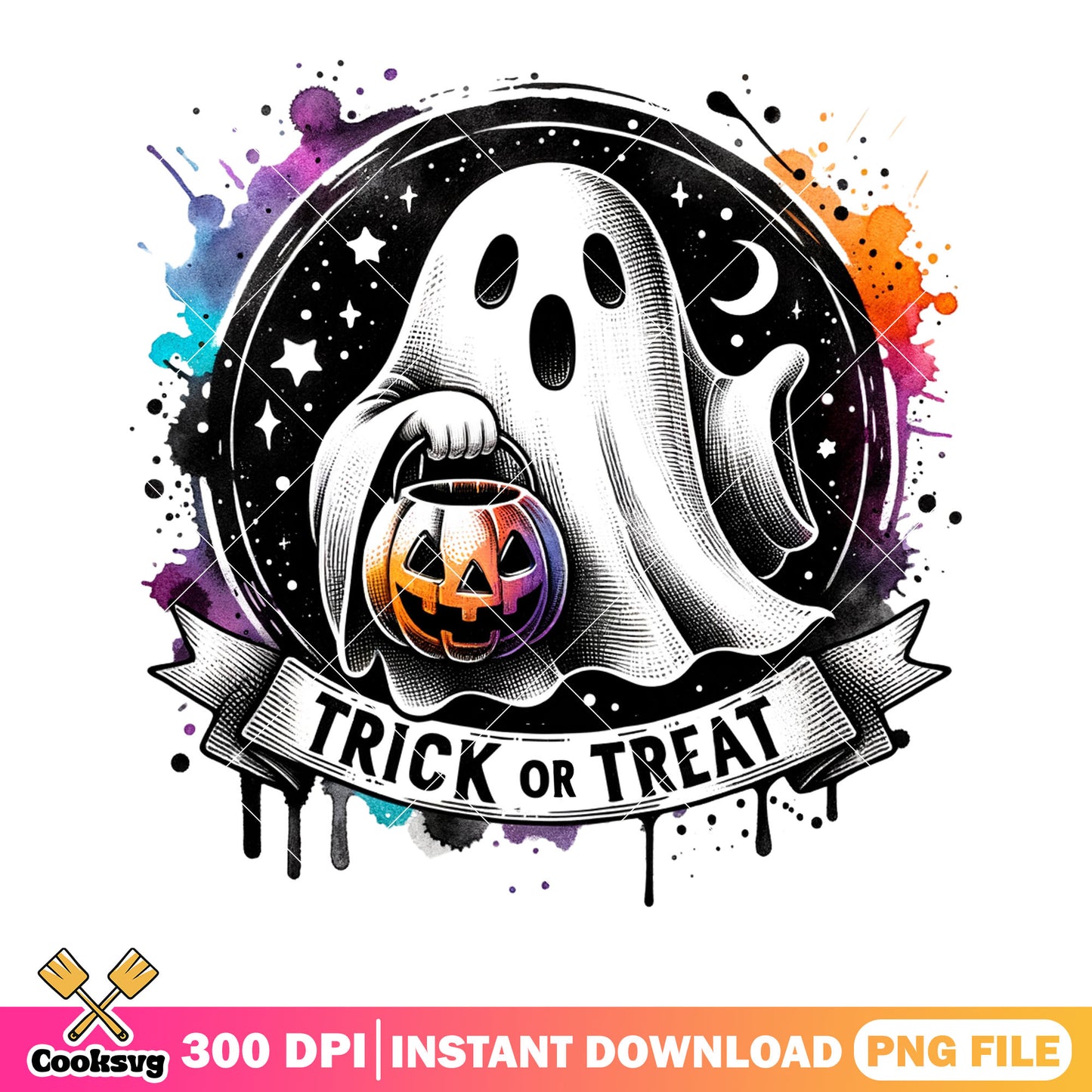 Stary night jack o lantern png, ghost costume png, halloween scary png
