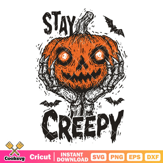 Stay creepy with pumpkin svg, creepy pumpkin svg, horror pumpkin​ svg