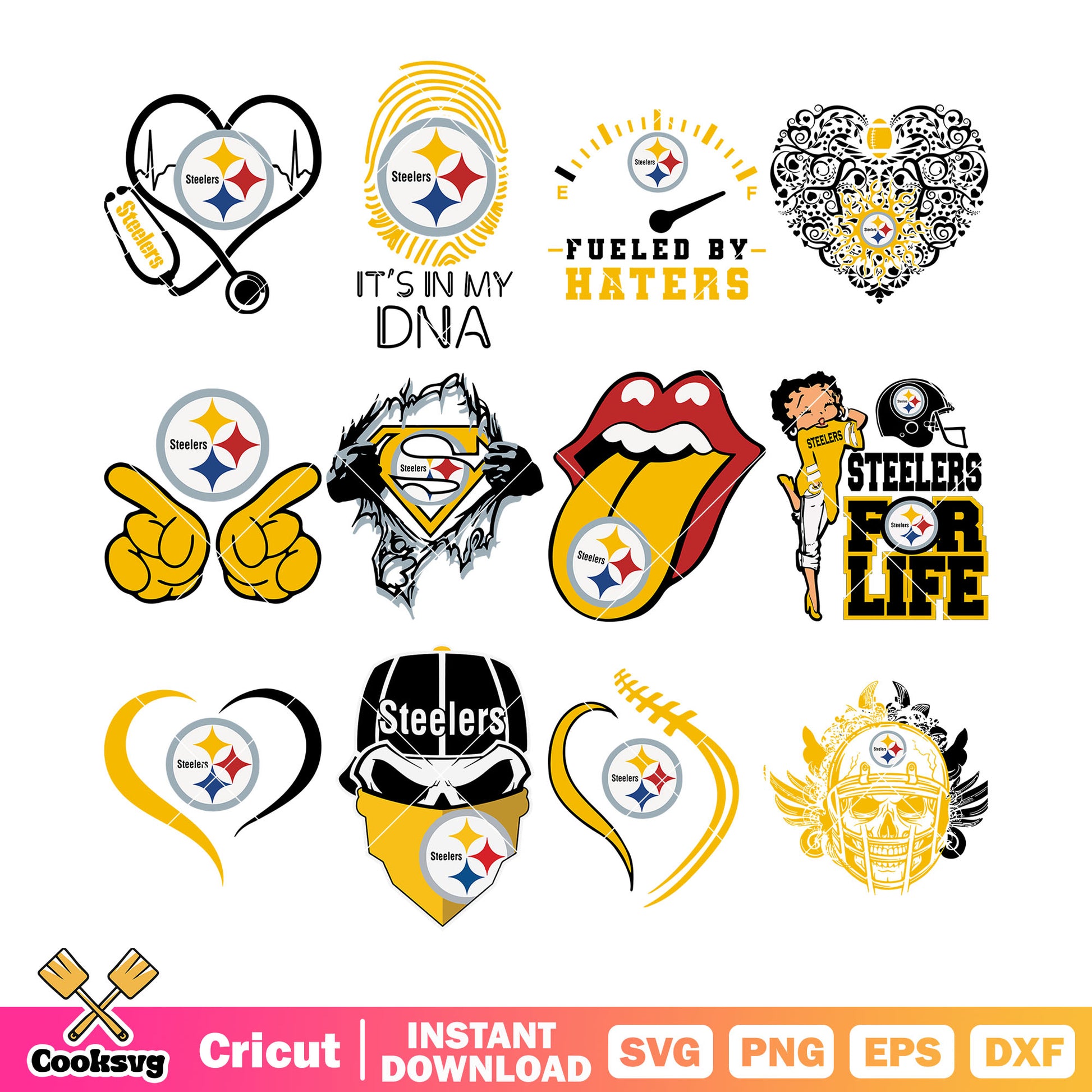 Steelers skull bundle svg, pittburgh steelers svg, superman​ svg 