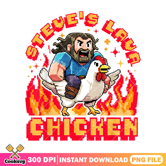 Steve's lava chicken jokey png, lava chicken png, minecraft movie png