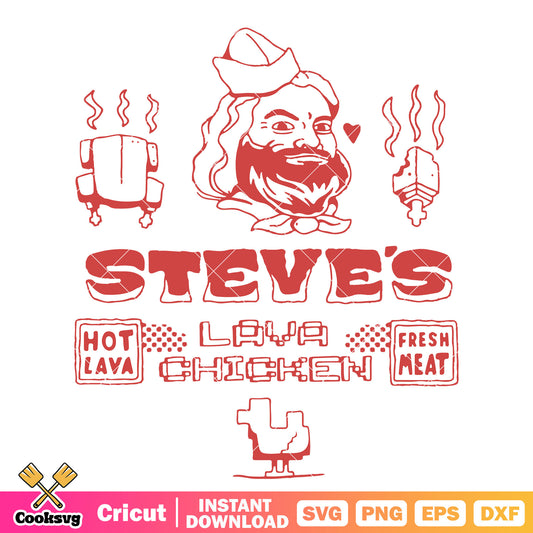 Steves lava chicken minecraft svg, minecraft steve svg, minecraft games​ svg
