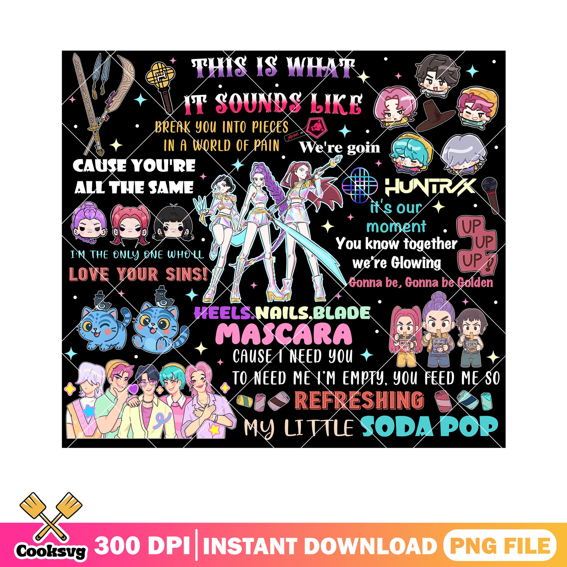 Sticker kpop idols anime logo png, anime sticker png, anime cute png