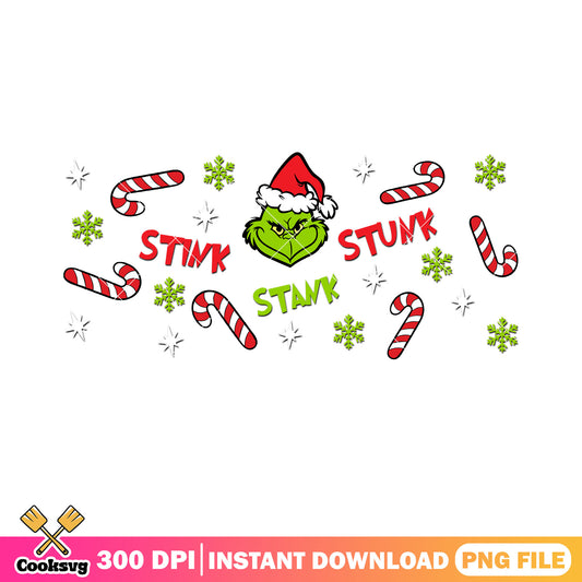 Stink stank stunk grinchmas png, snowflake png, merry christmas png