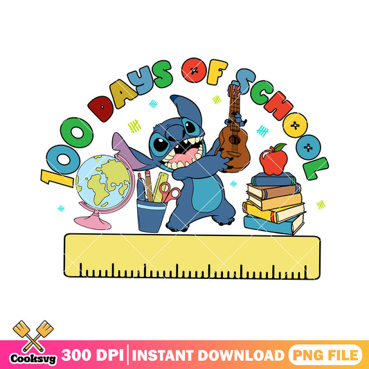 Stitch 100 days of school png, stitch cute png, back to school art png