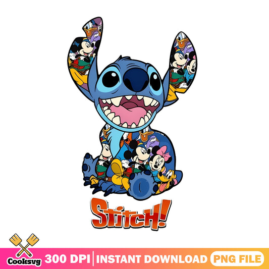 Stitch And Disney Friends PNG, Mickey Minnie PNG, Disney PNG
