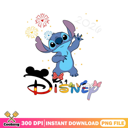 Stitch Disney 4th Of July PNG, Fireworks Disney PNG, Lilo And Stitch PNG
