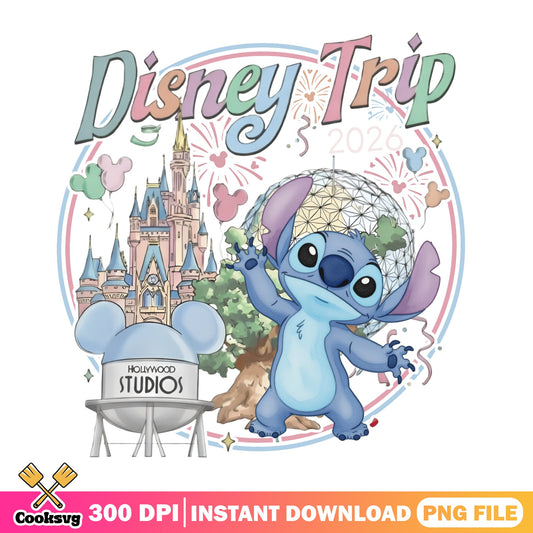 Stitch Disney Trip 2026 PNG, Disney World PNG, Lilo And Stitch PNG