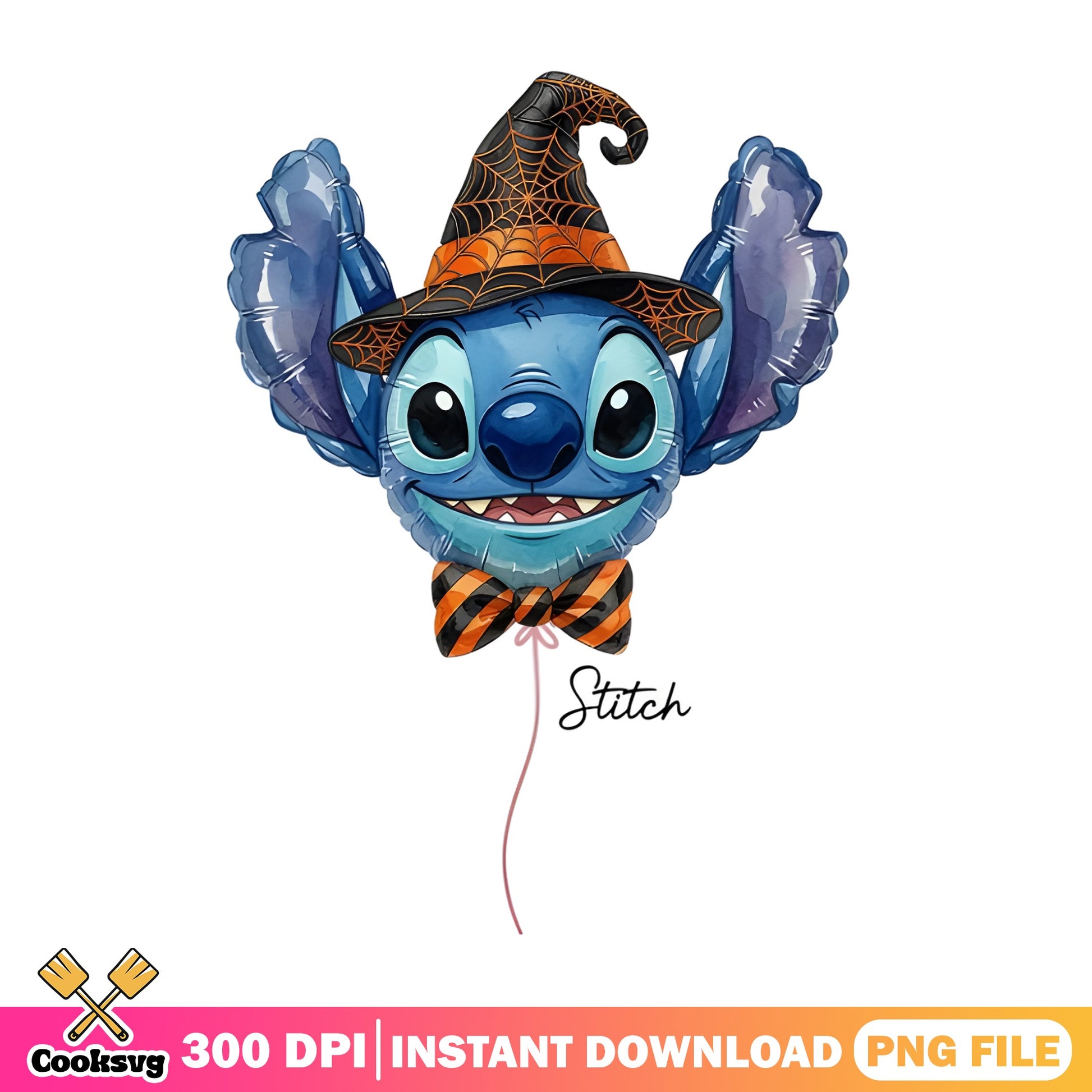 Stitch Halloween Balloon PNG, Disney Halloween PNG, Witch PNG