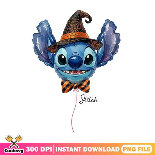 Stitch Halloween Balloon PNG, Disney Halloween PNG, Witch PNG
