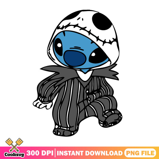 Stitch Jack Skellington Halloween PNG, Disney Halloween PNG, Stitch PNG