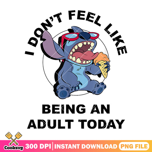 Stitch adult today png, stitch ice cream png, stitch quote png