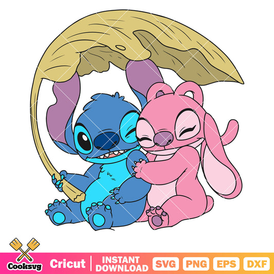 Stitch and angel disney valentines svg, stitch and angel valentines​ svg