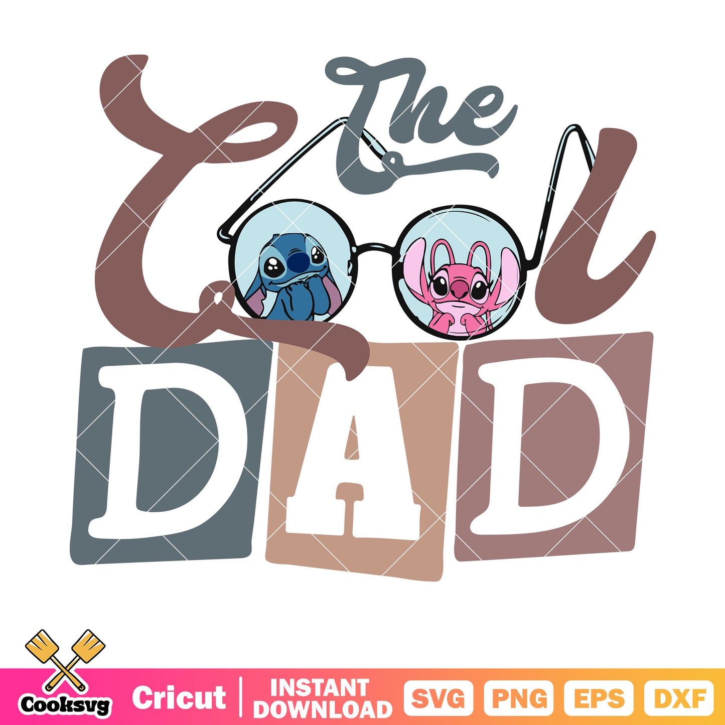 Stitch and angel the dad svg, disney stitch svg, disney dad svg