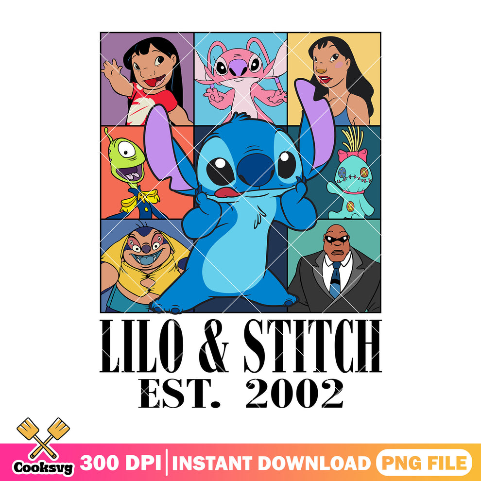 Stitch and lilo est 2002 png design, lilo and stitch png, stitch frien ...