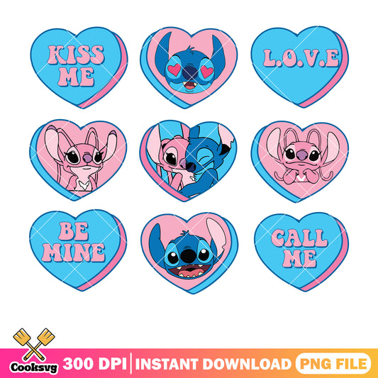 Stitch angel valentine call me png, stitch valentine png, disney stitch png