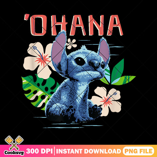 Stitch beautiful ohana png design, stitch movie png, disney stitch png